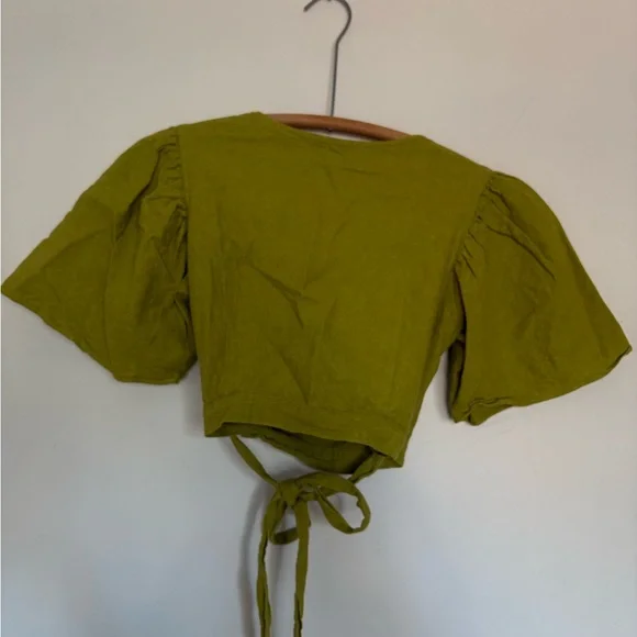 Lime Green Wrap Top - Picture 2 of 3